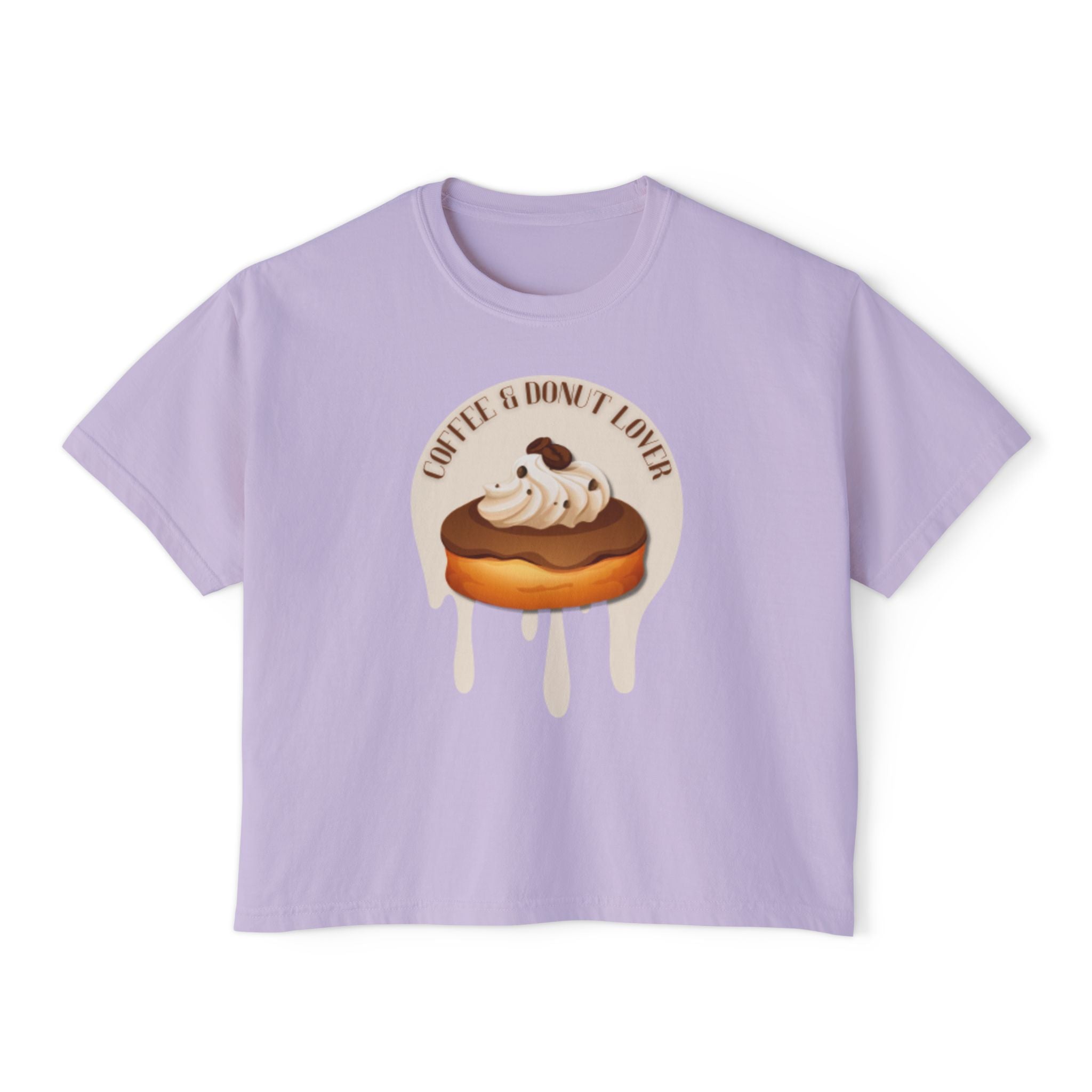 Cute Donut Women's Boxy Tee, Casual Shirt.