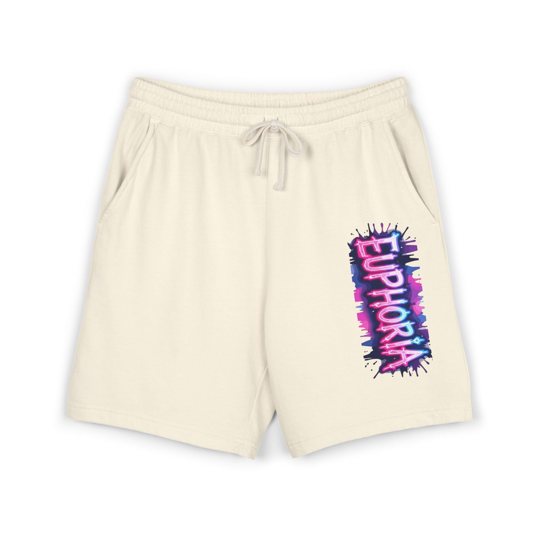Euphoria Graphic Sweat Shorts — Lightweight Garment-Dyed Fleece