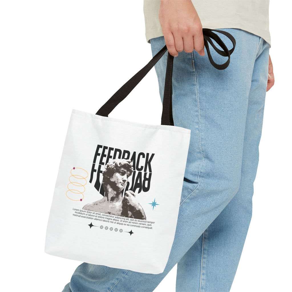 Feedback Art Tote Bag, Stylish Gym Tote