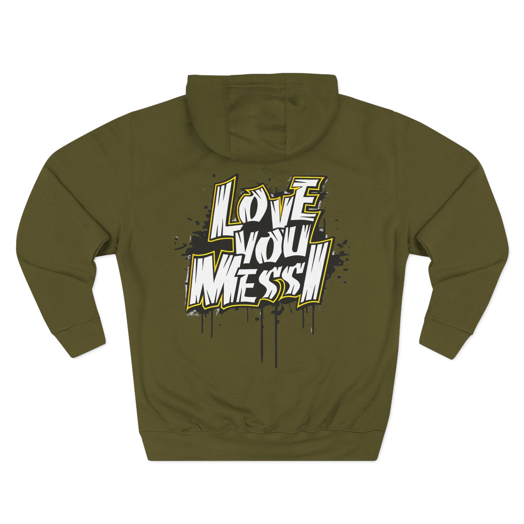 Love You Mess Fleece Hoodie, Stylish Streetwear,