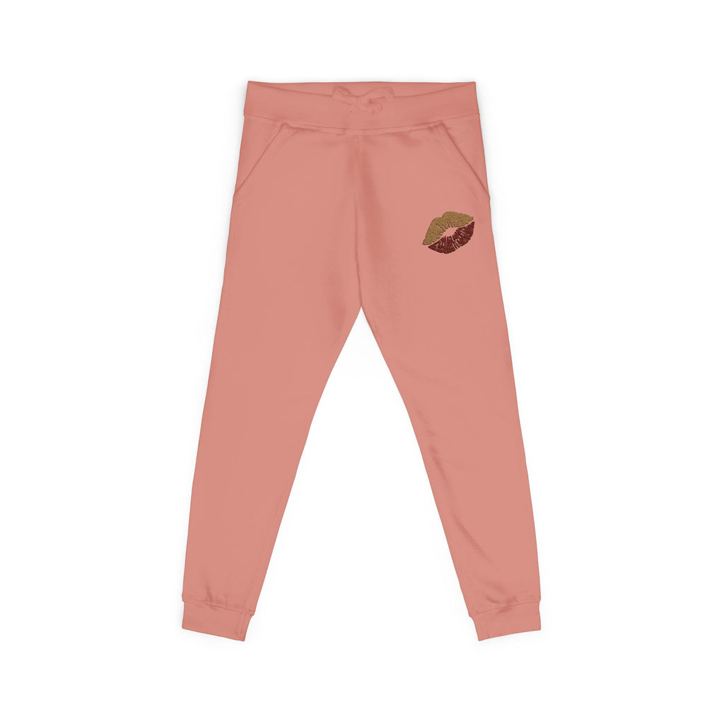 Embroidered Leopard Kiss Sweatpants — Women's Cozy Fleece Joggers