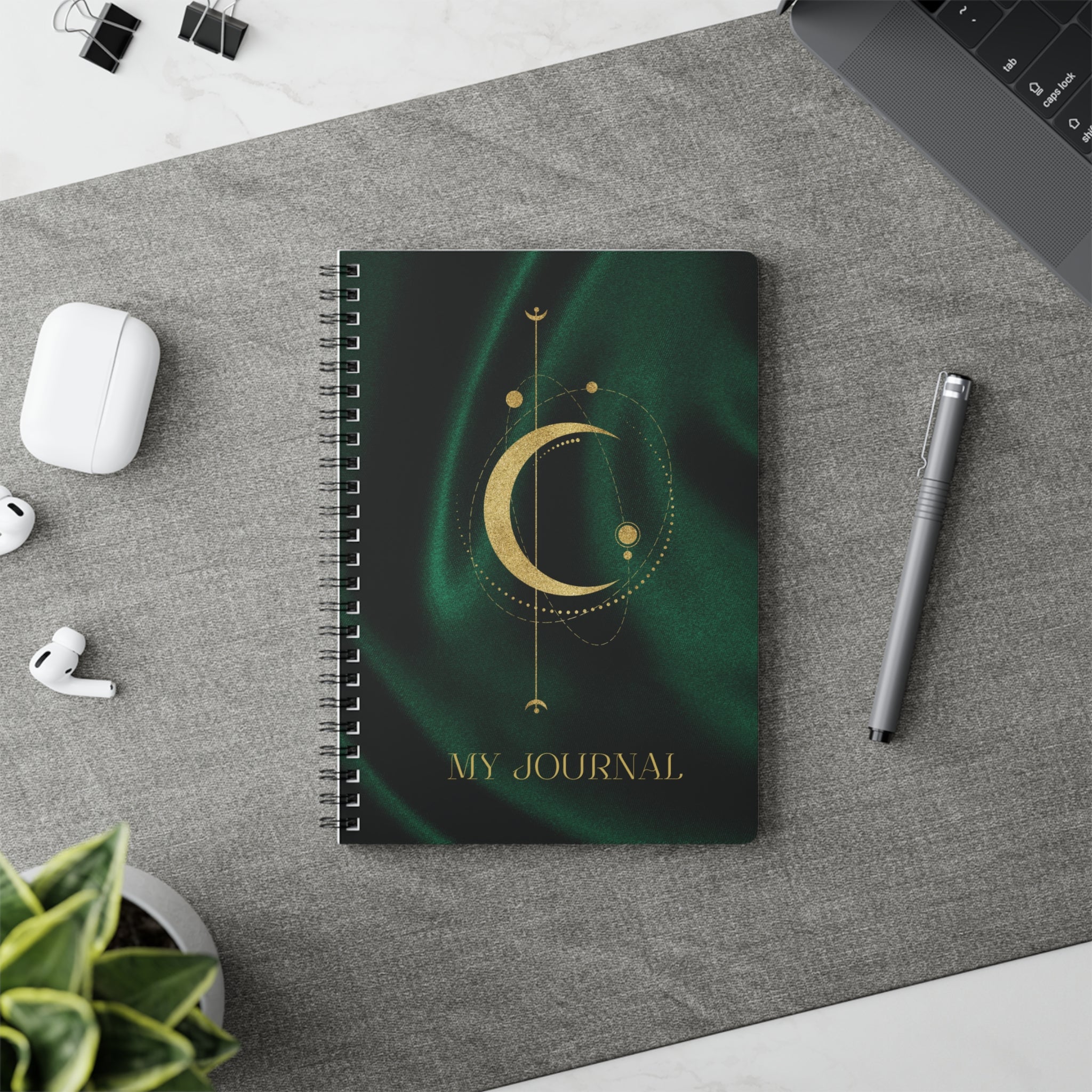 Mystical Moon Wirobound Notebook, A5 Journal for Dreamers.