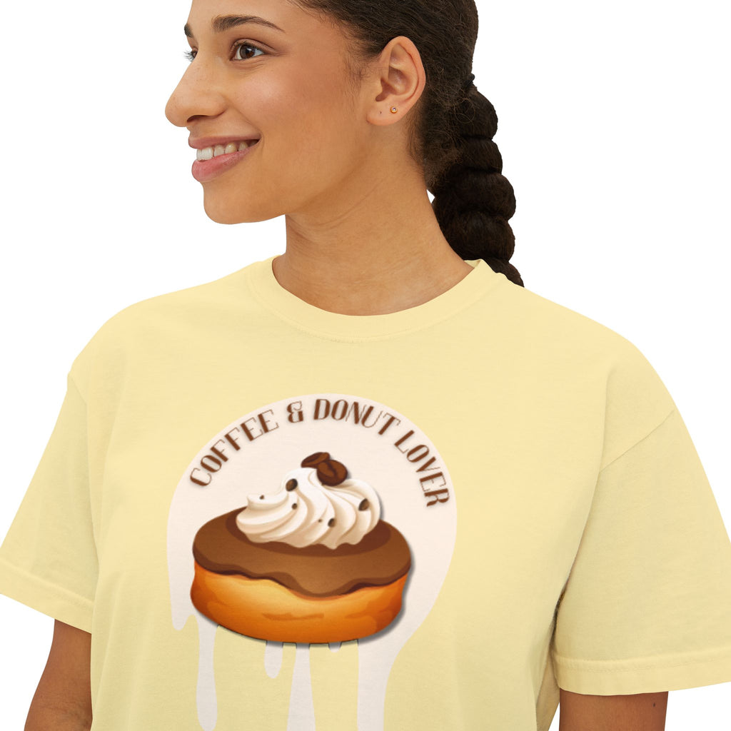 Cute Donut Women's Boxy Tee, Casual Shirt.