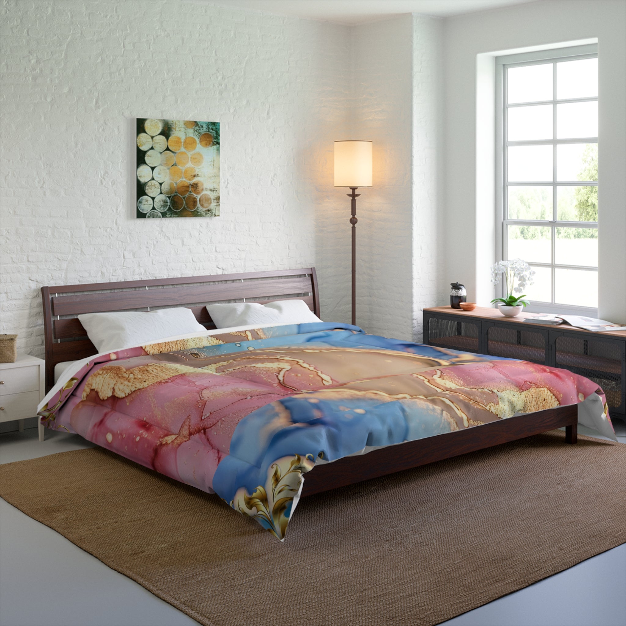 Elegant Abstract Comforter for Cozy Bedrooms, Boho Bedding, Home Decor, Soft Throw, Gift for Her