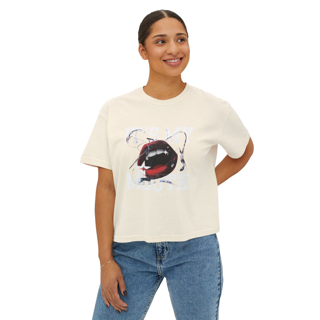 Trendy Women's Boxy Tee, Casual Graphic Tee, Everyday