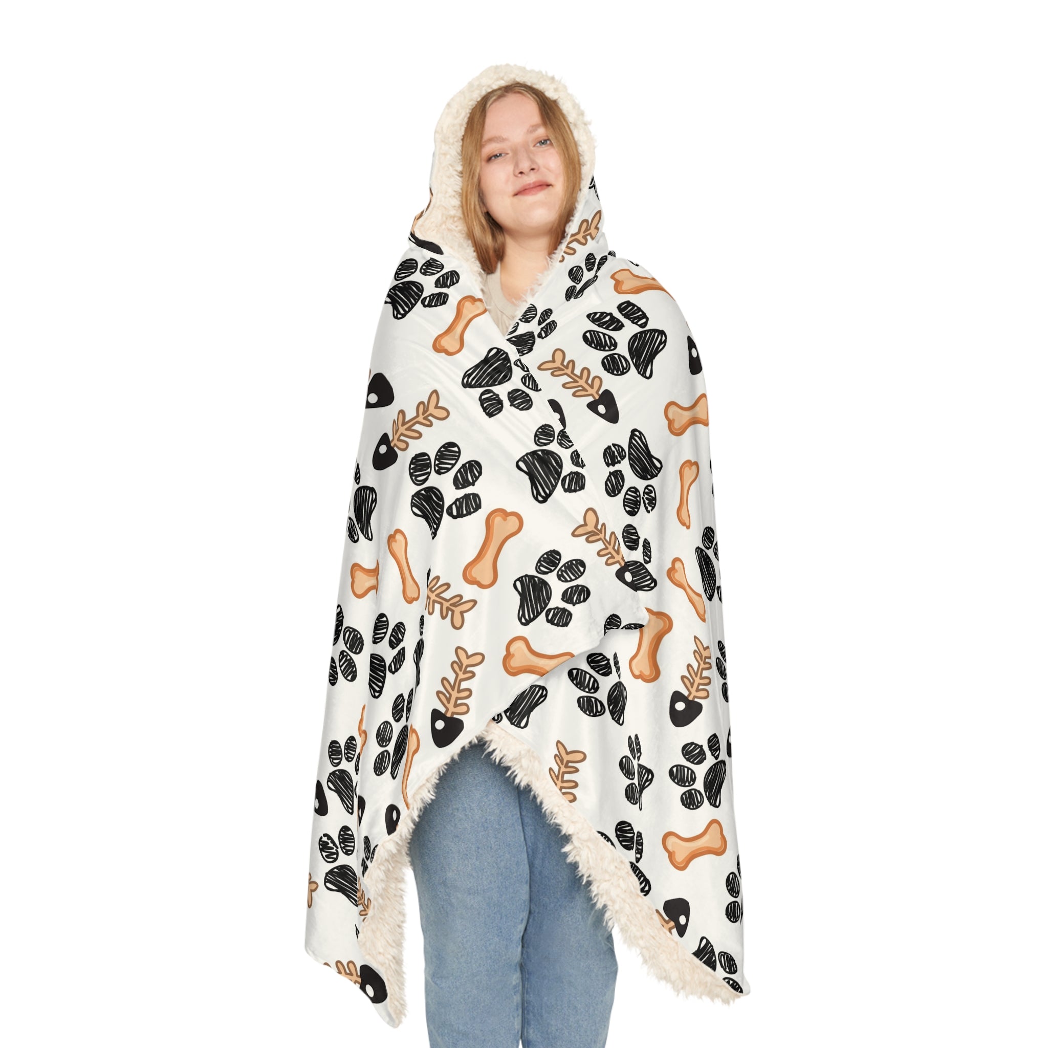 Paw Print Hooded Blanket.