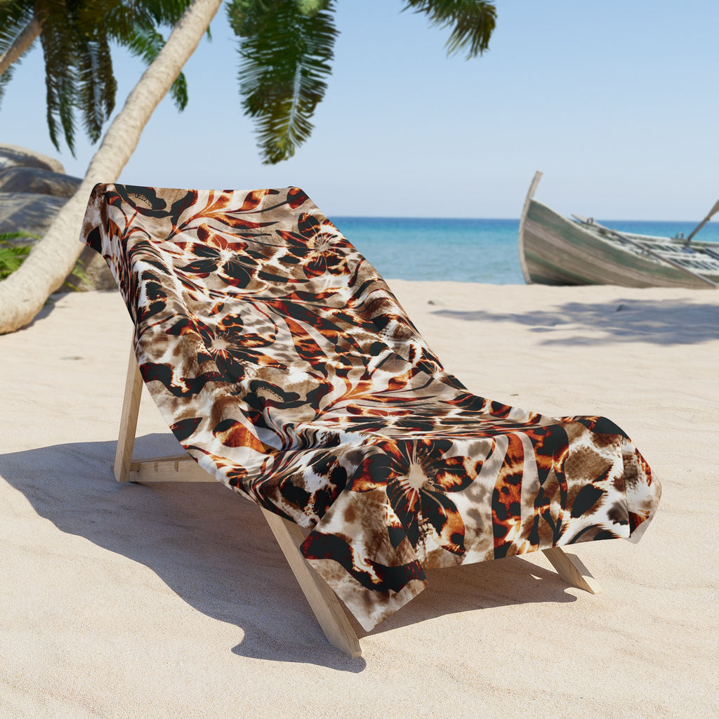 Leopard Floral Beach Towel.
