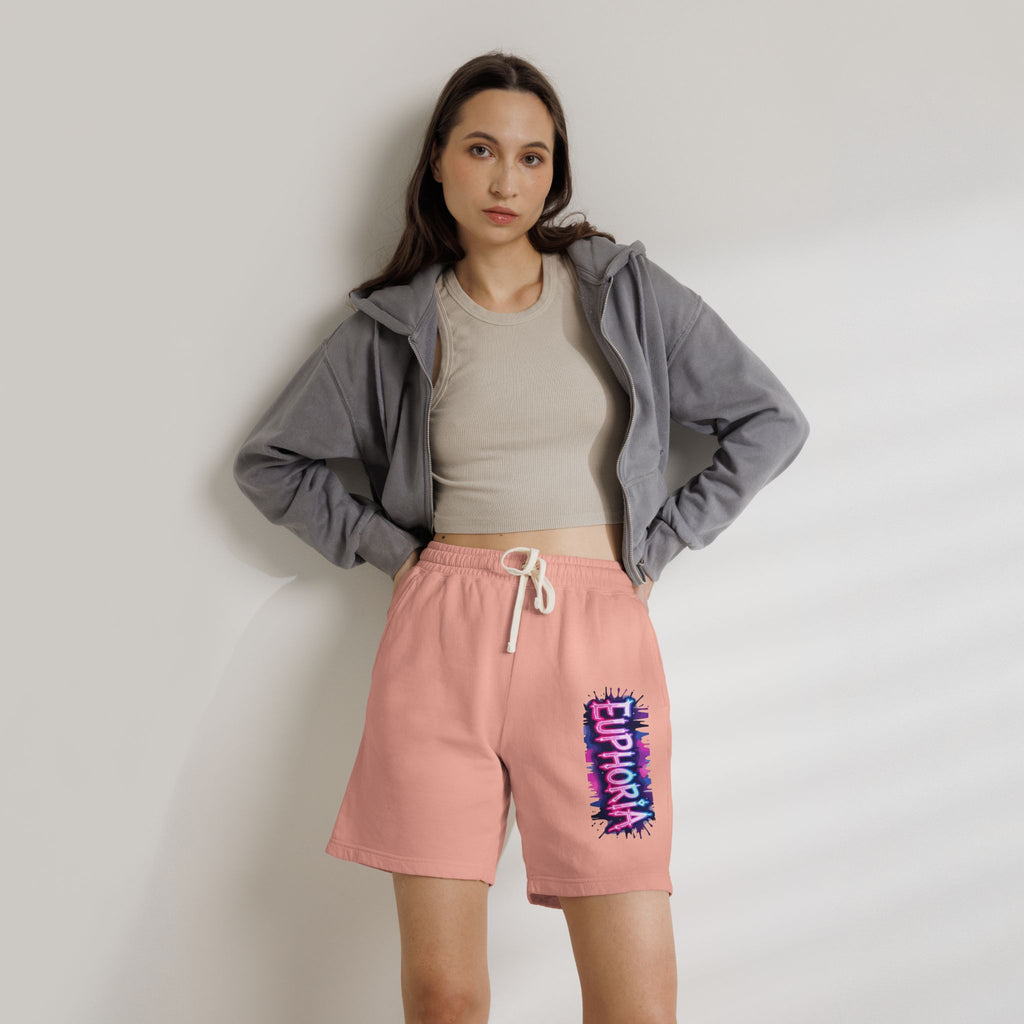 Euphoria Graphic Sweat Shorts — Lightweight Garment-Dyed Fleece