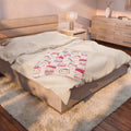 Kawaii Pink Cat Plush Blanket — Soft Velveteen