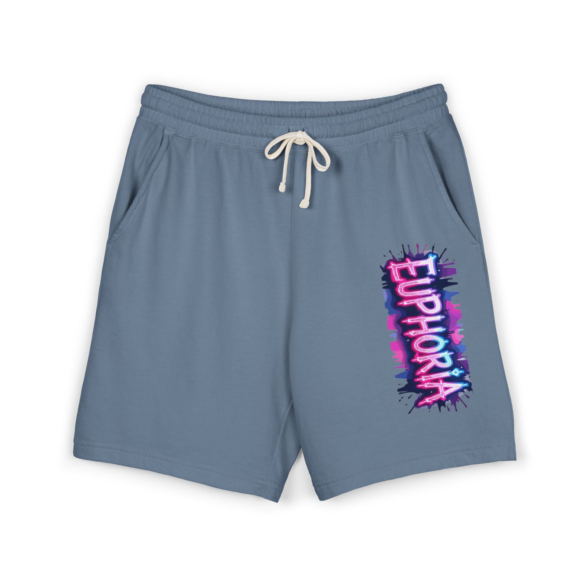 Euphoria Graphic Sweat Shorts — Lightweight Garment-Dyed Fleece