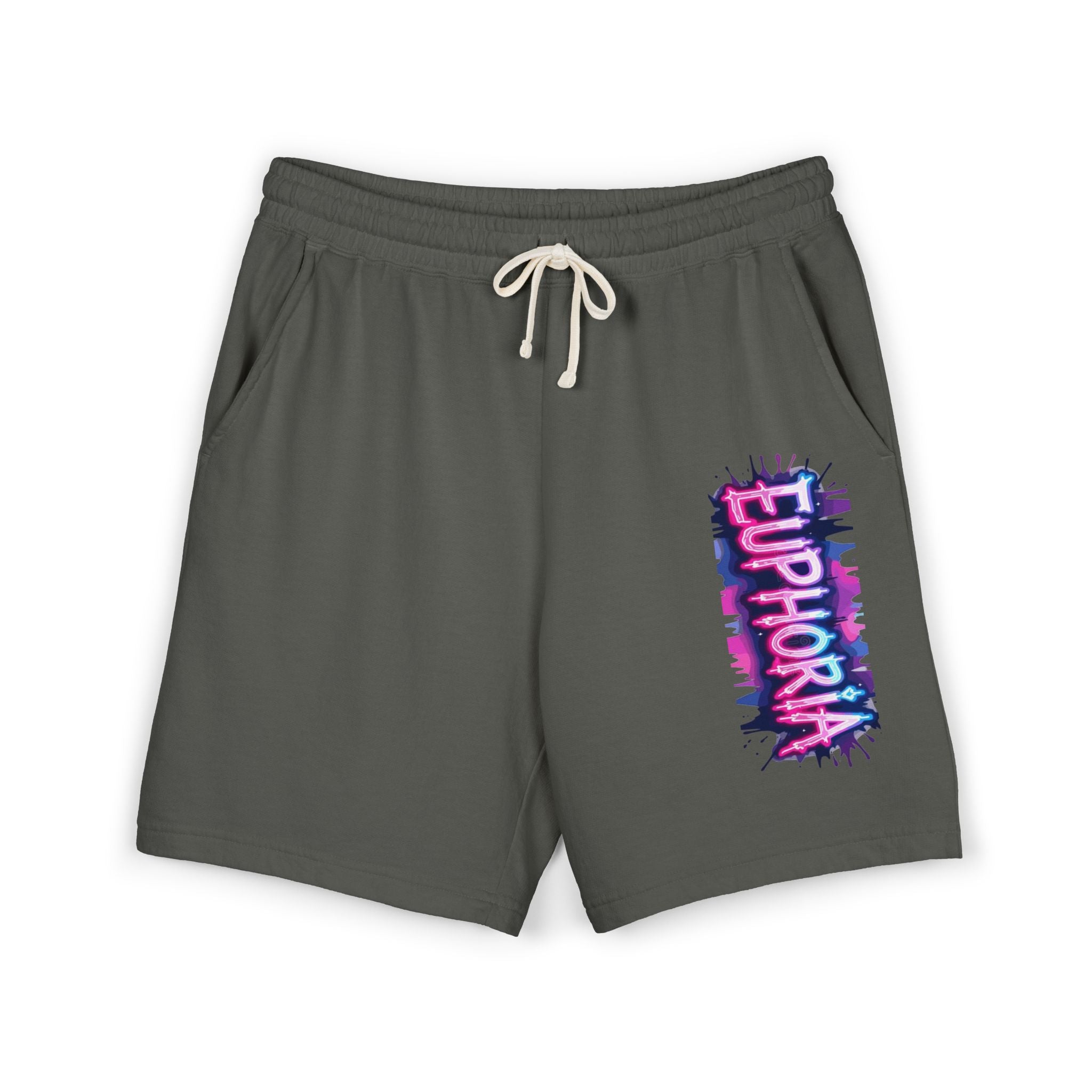Euphoria Graphic Sweat Shorts — Lightweight Garment-Dyed Fleece