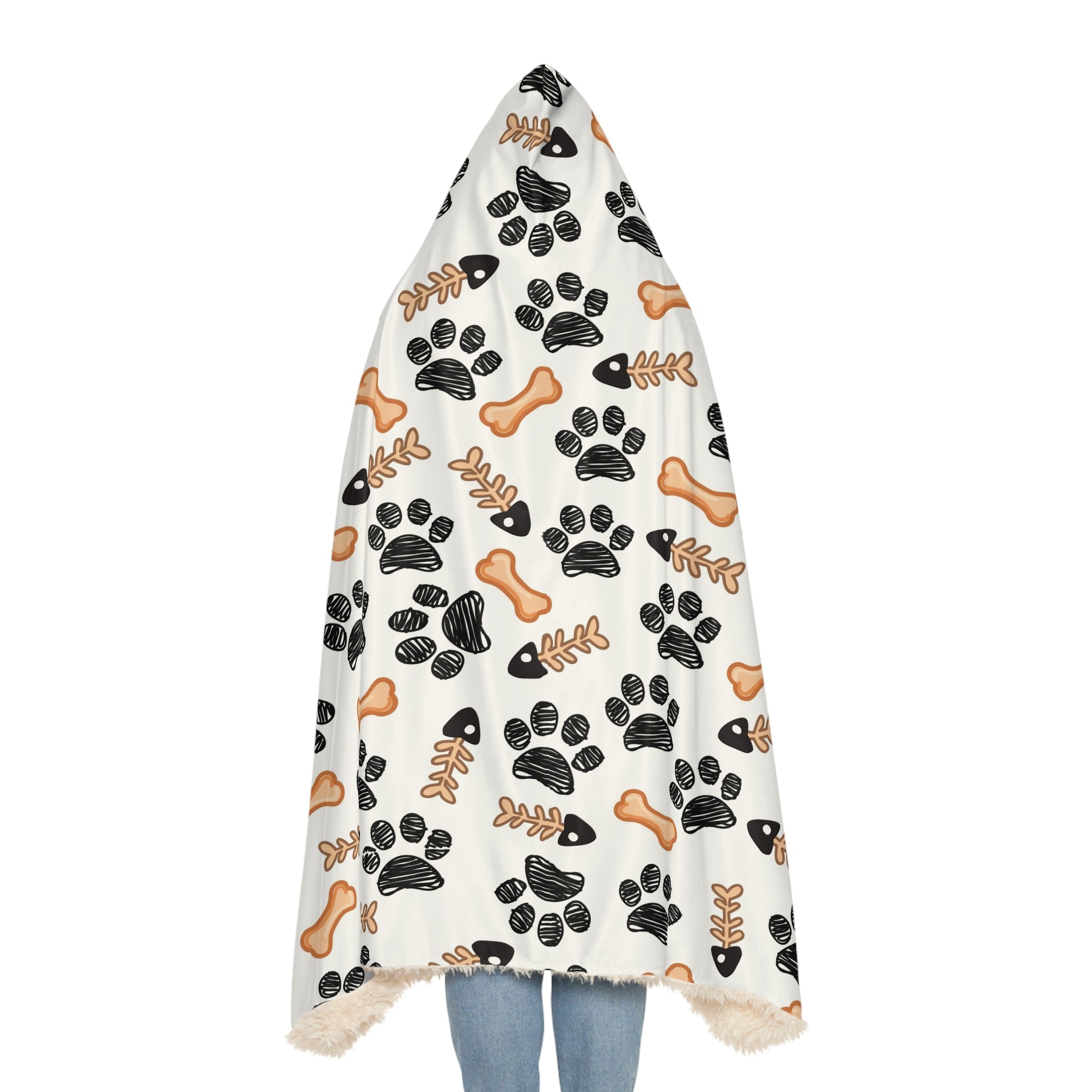 Paw Print Hooded Blanket.