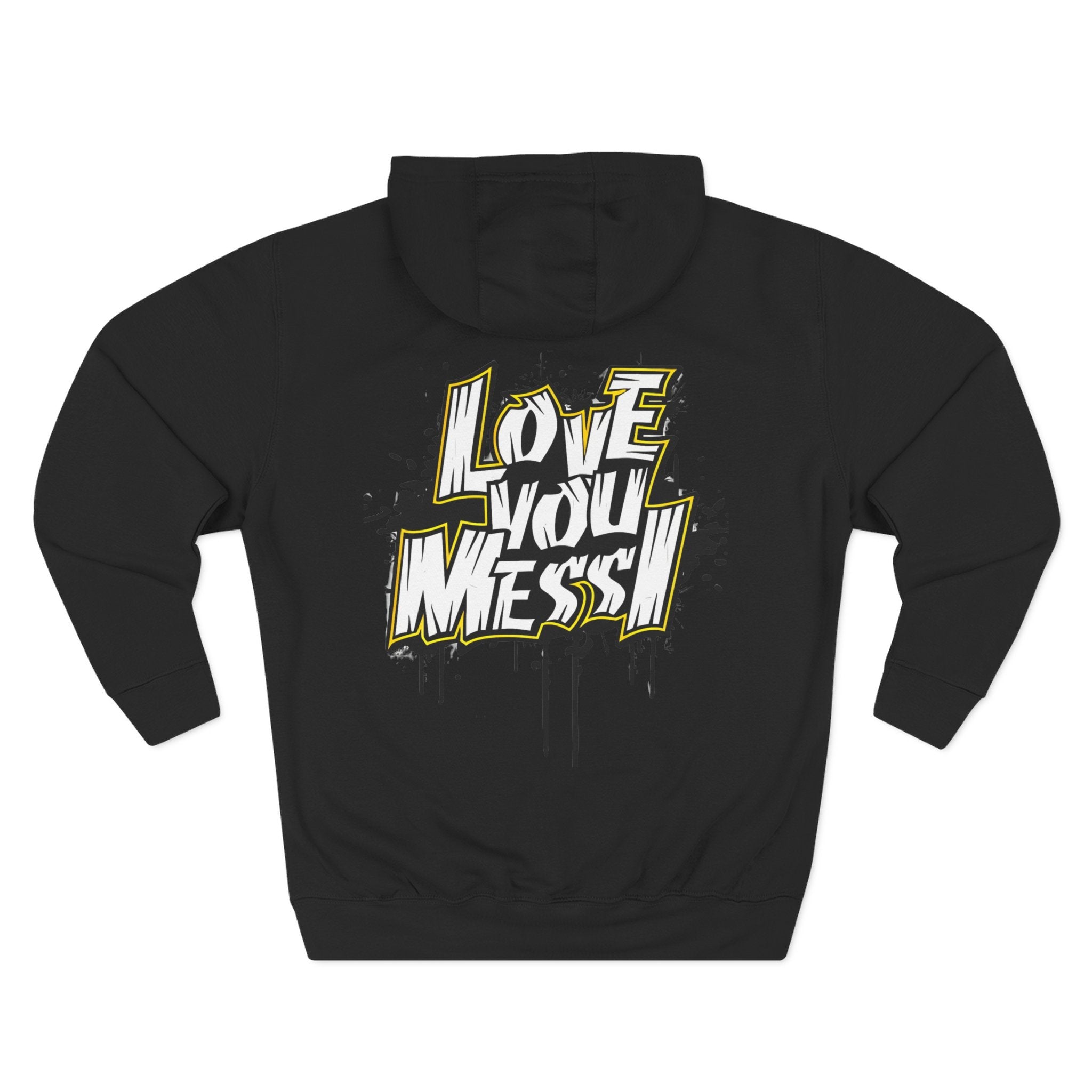Love You Mess Fleece Hoodie, Stylish Streetwear,