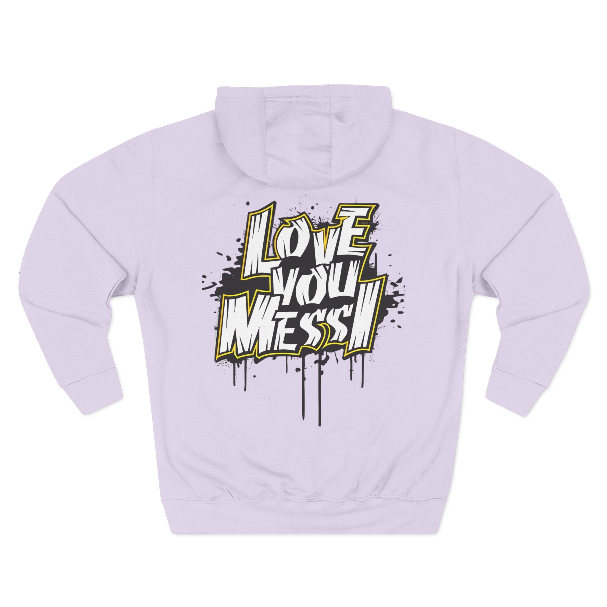 Love You Mess Fleece Hoodie, Stylish Streetwear,
