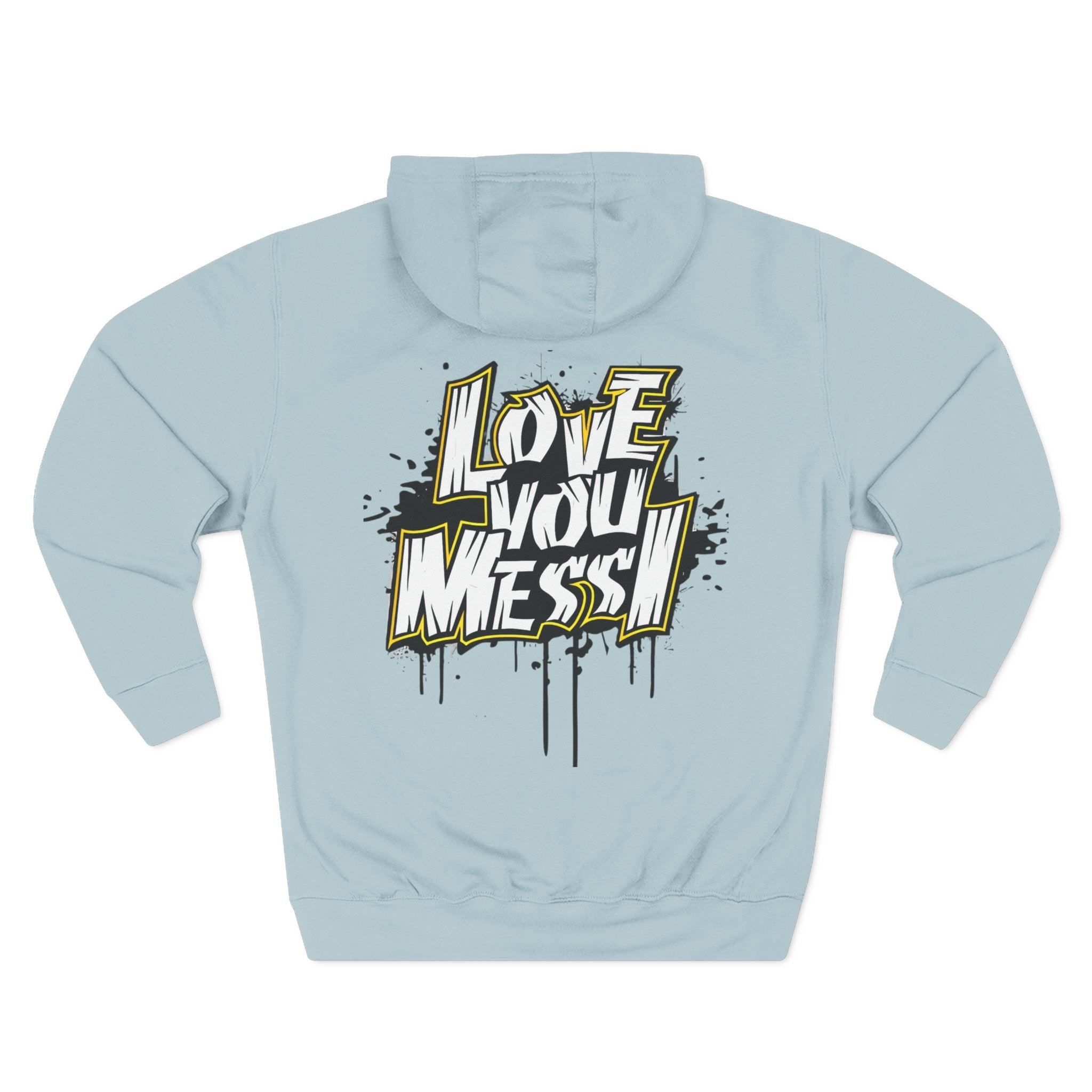 Love You Mess Fleece Hoodie, Stylish Streetwear,
