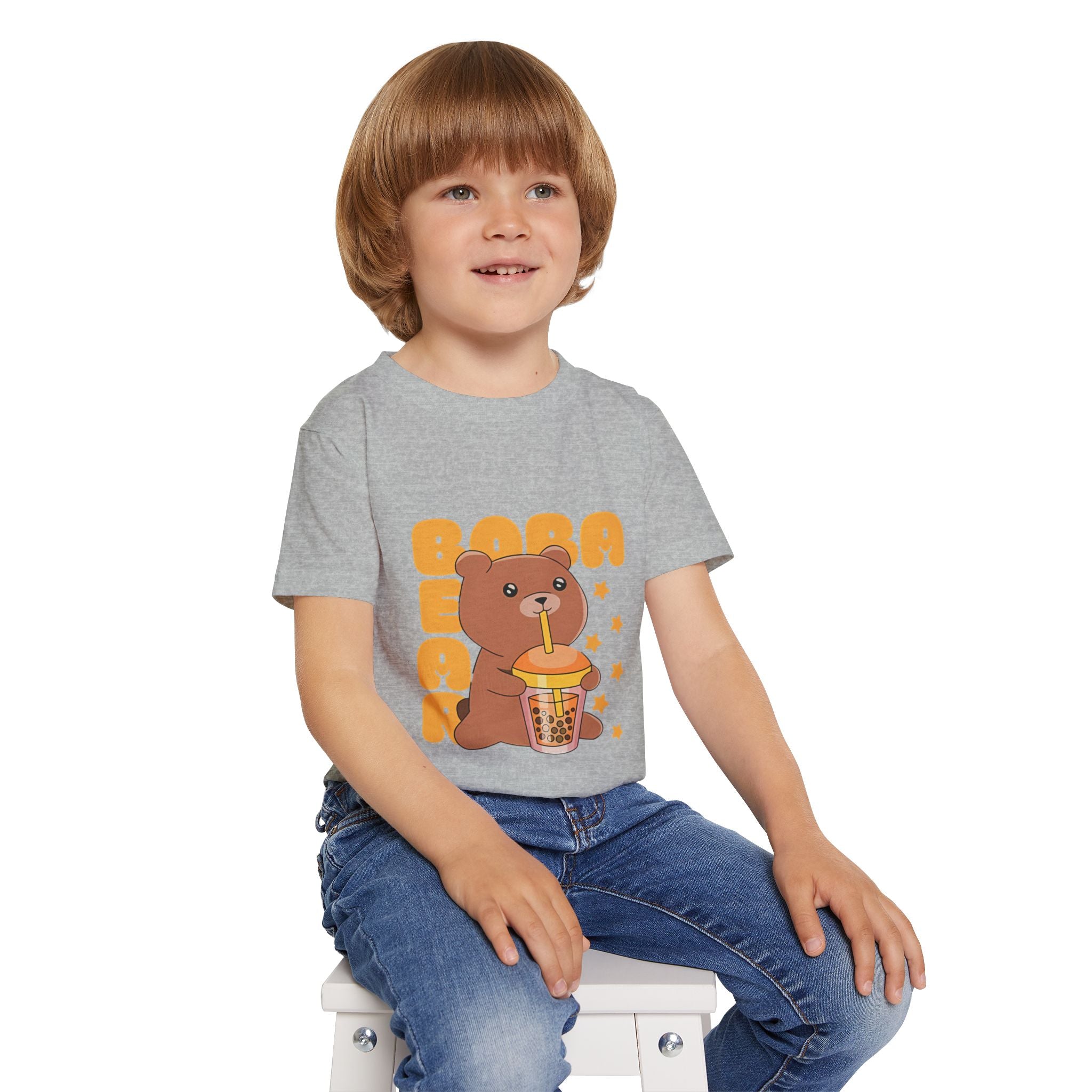 Cute Boba Bear Toddler T-Shirt, Fun Gift for Kids.