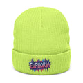 Euphoria Embroidered Ribbed Knit Beanie — Cozy Streetwear Winter Hat