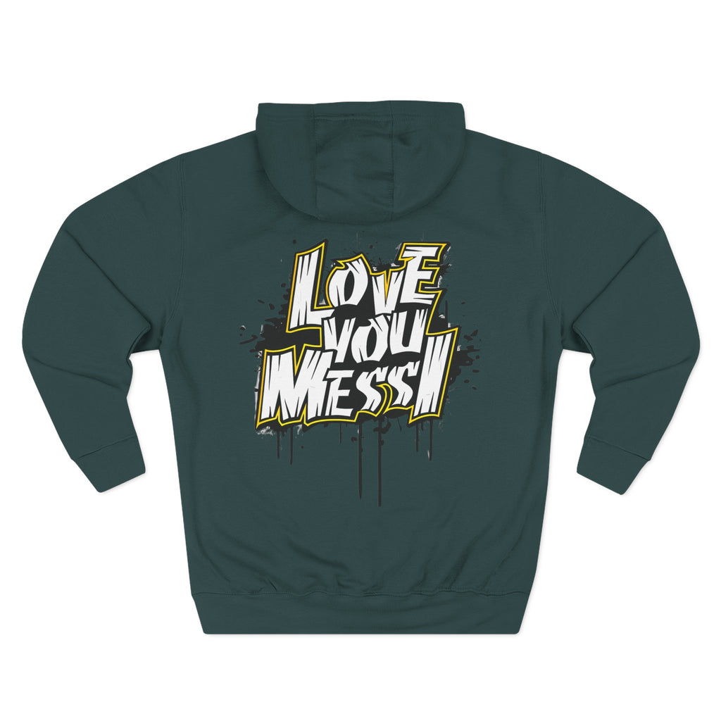Love You Mess Fleece Hoodie, Stylish Streetwear,