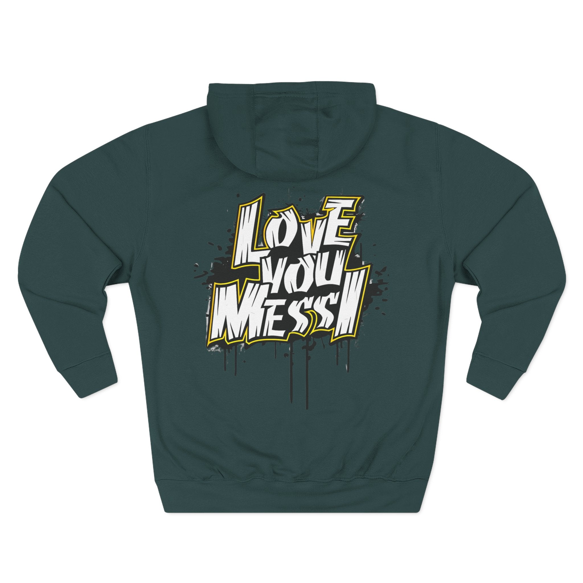 Love You Mess Fleece Hoodie, Stylish Streetwear,