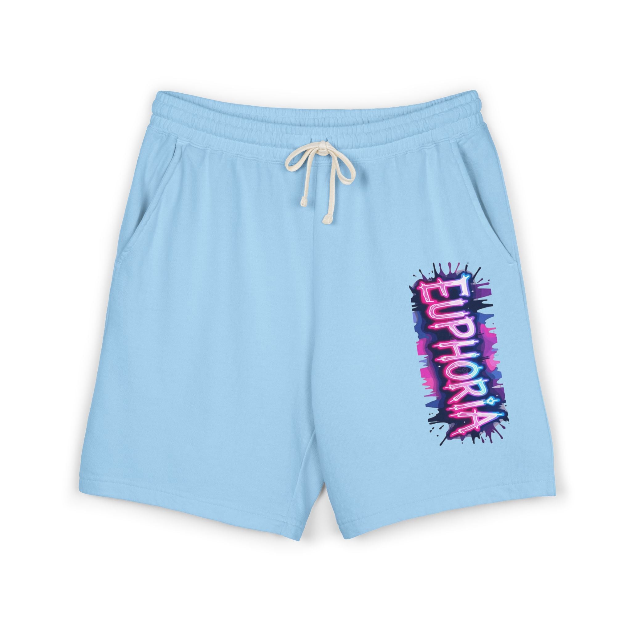 Euphoria Graphic Sweat Shorts — Lightweight Garment-Dyed Fleece