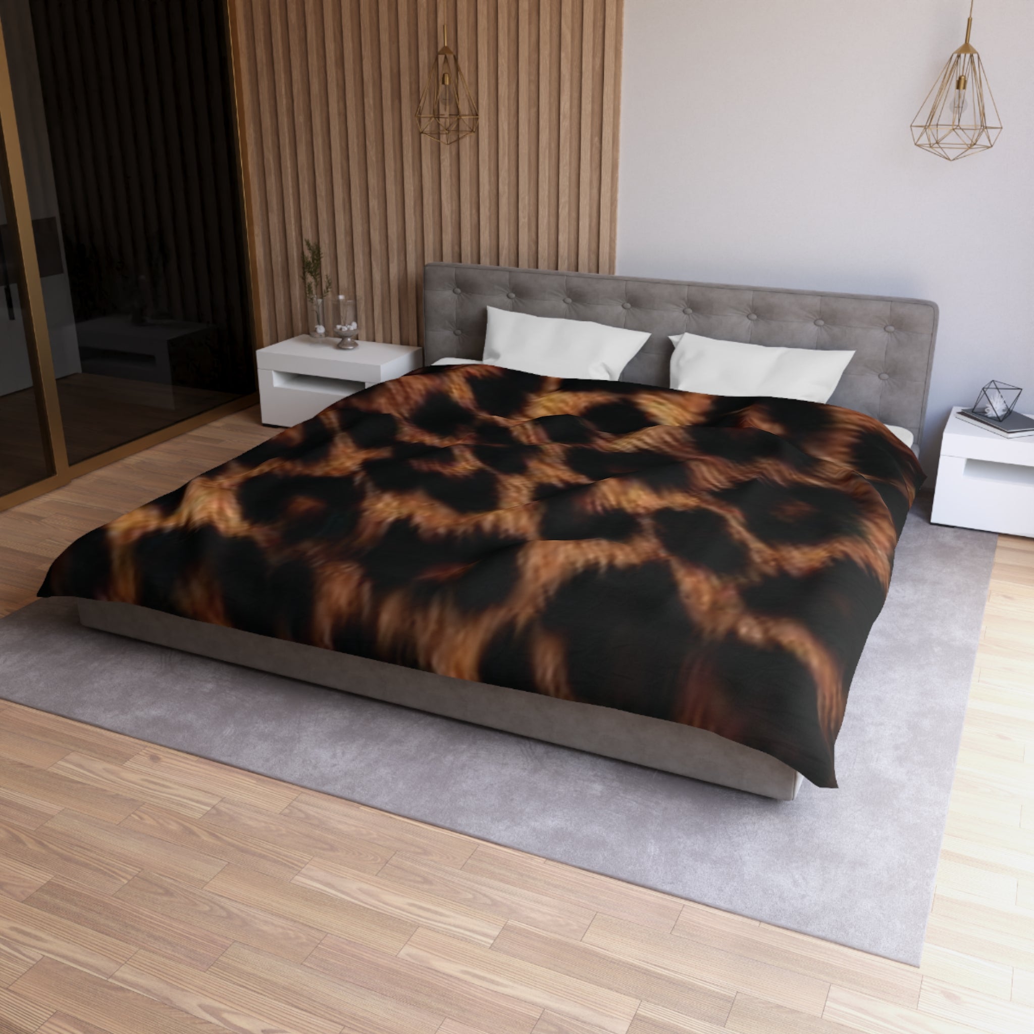 Wild Jungle Microfiber Duvet Cover | Animal Print Bedding, Home Decor.