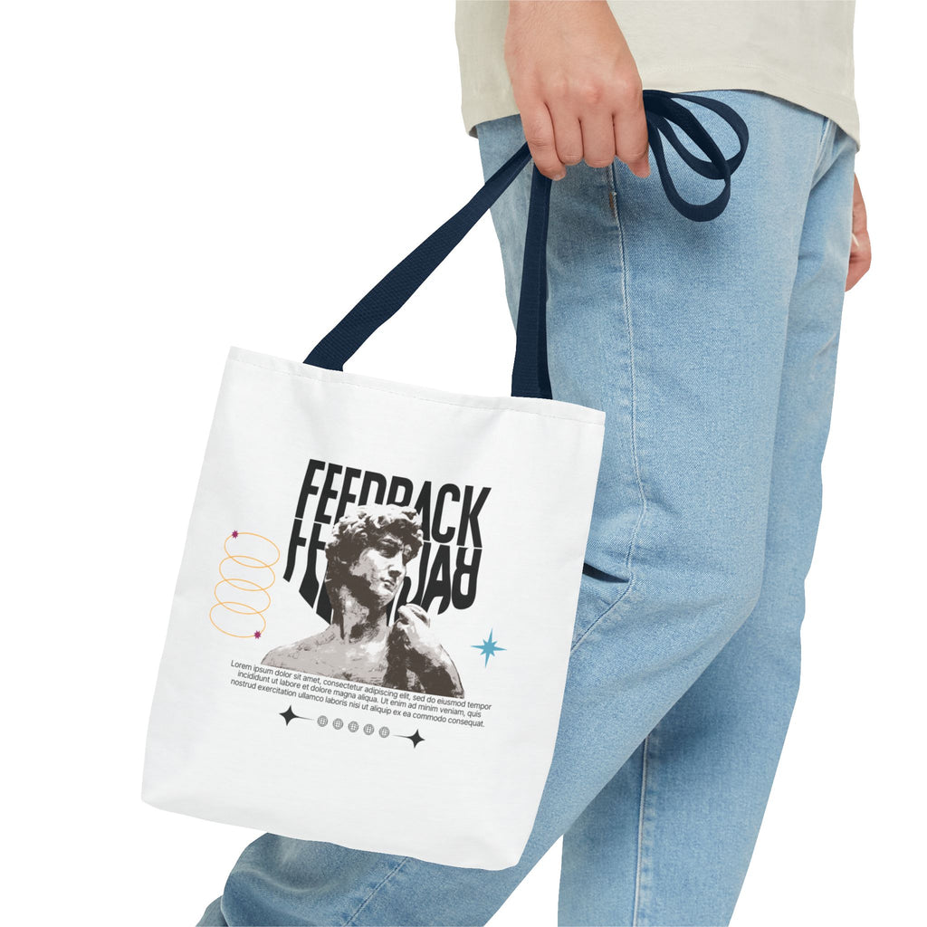 Feedback Art Tote Bag, Stylish Gym Tote