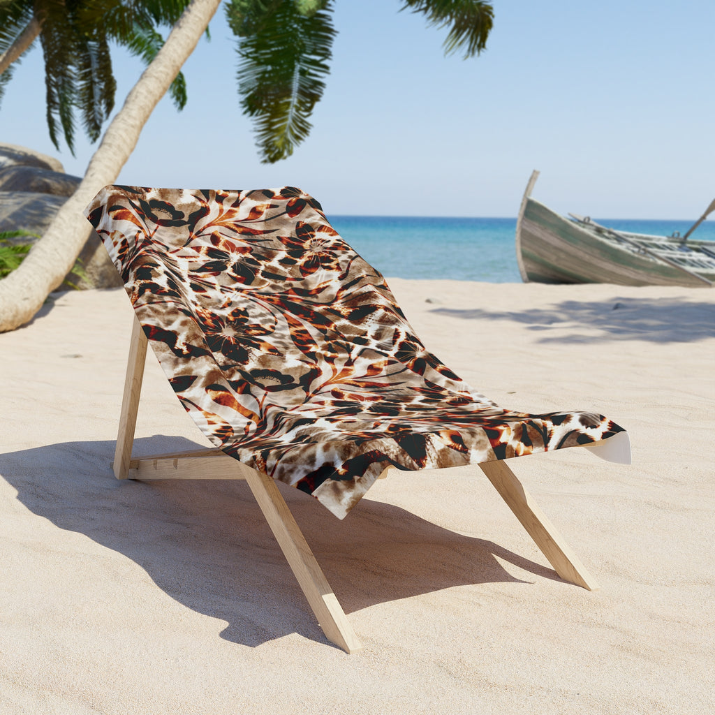 Leopard Floral Beach Towel.