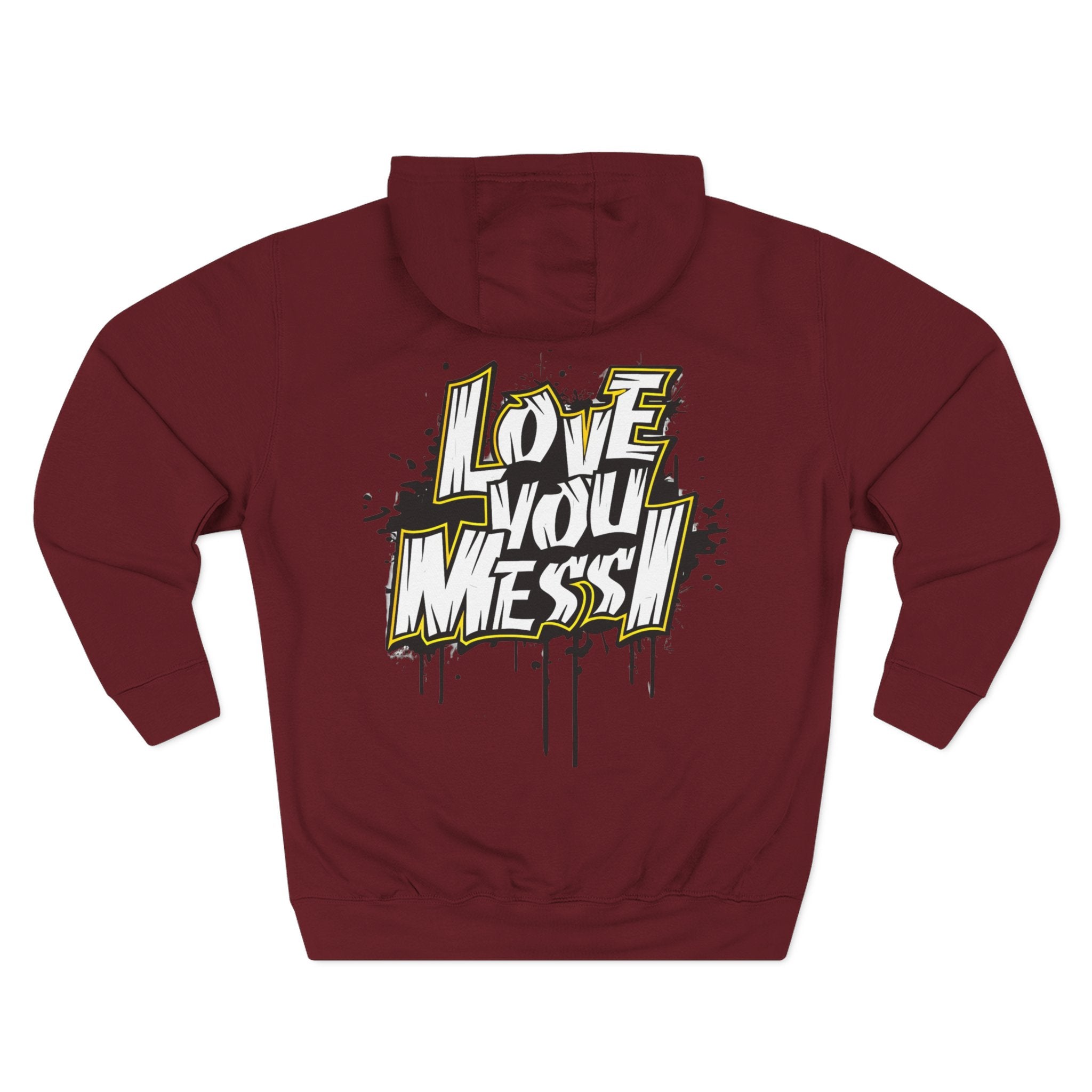Love You Mess Fleece Hoodie, Stylish Streetwear,