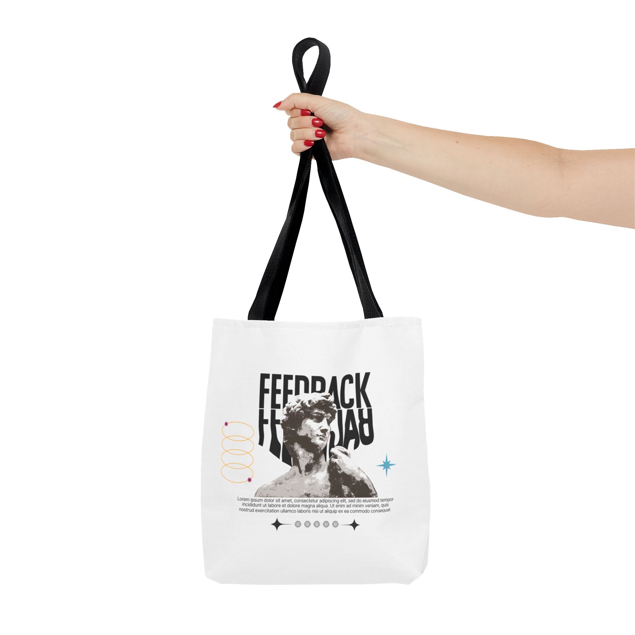 Feedback Art Tote Bag, Stylish Gym Tote
