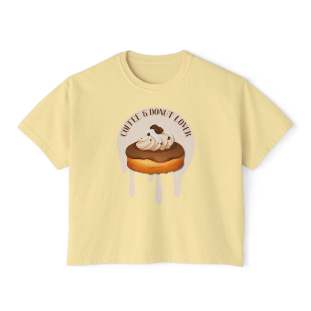 Cute Donut Women's Boxy Tee, Casual Shirt.