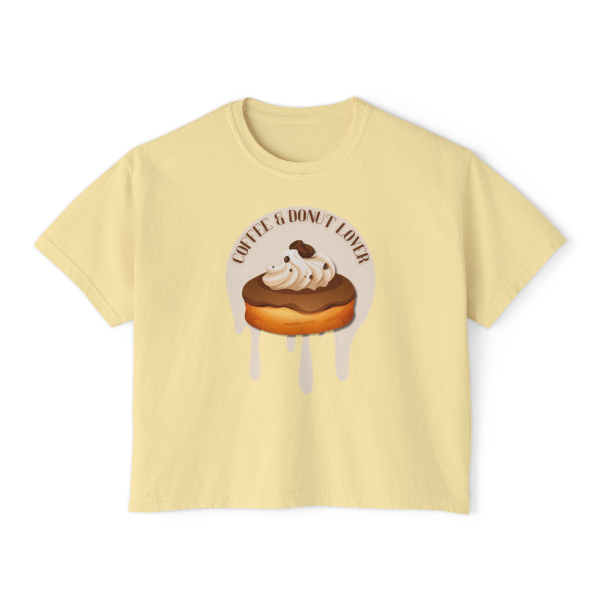 Cute Donut Women's Boxy Tee, Casual Shirt.