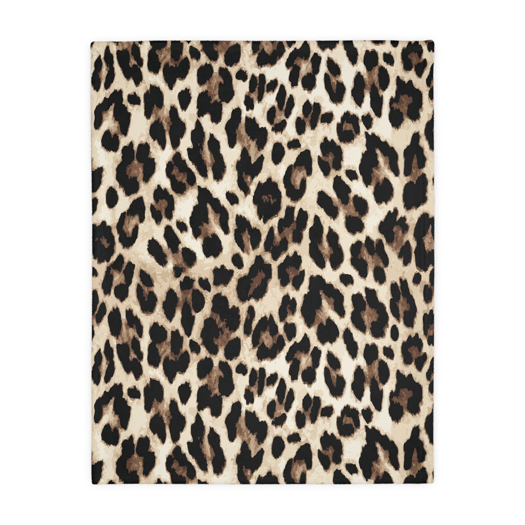 Leopard Print Velveteen Blanket — Plush Two-Sided Microfiber Throw