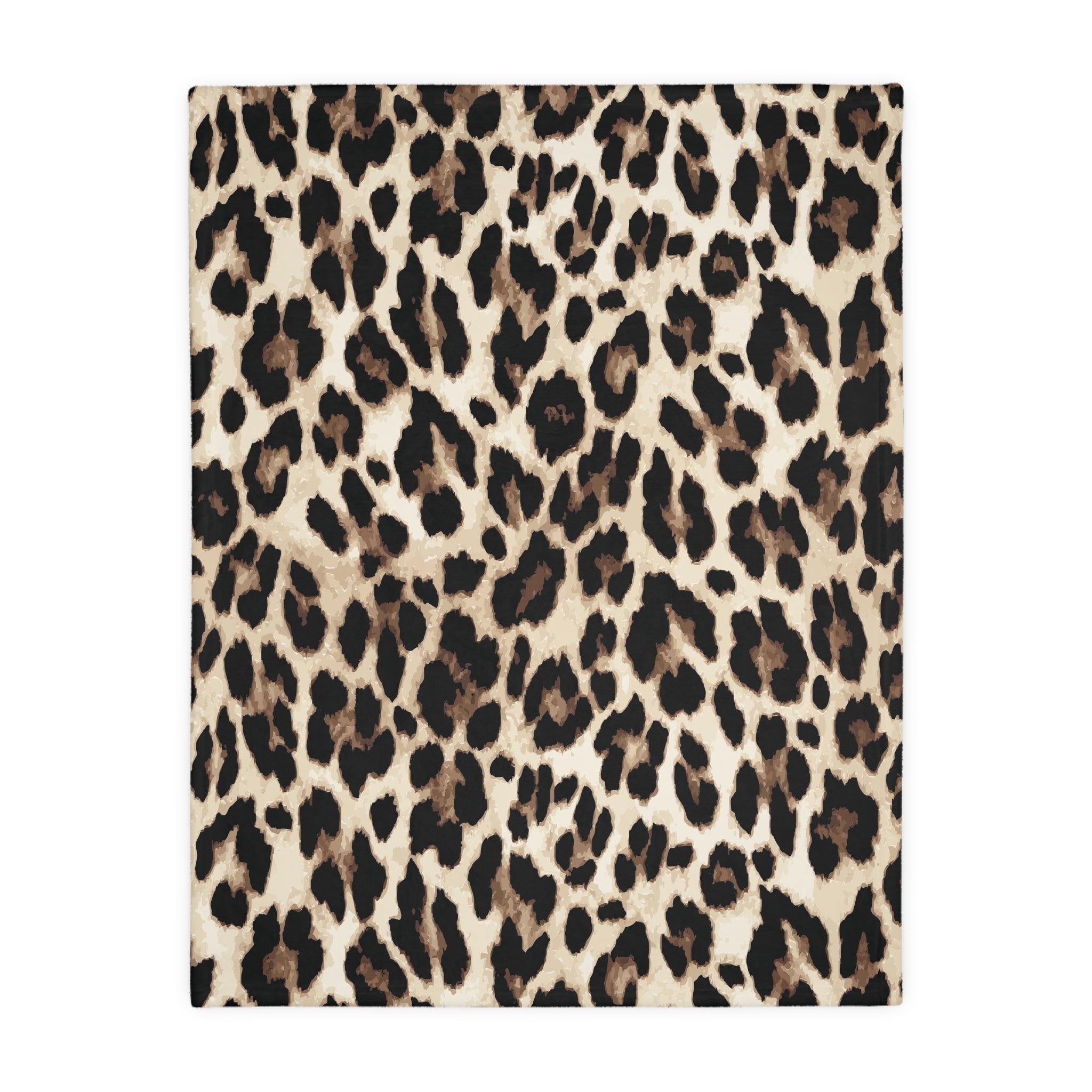 Leopard Print Velveteen Blanket — Plush Two-Sided Microfiber Throw