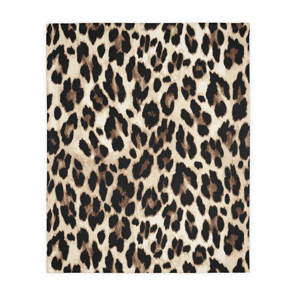 Leopard Print Velveteen Blanket — Plush Two-Sided Microfiber Throw