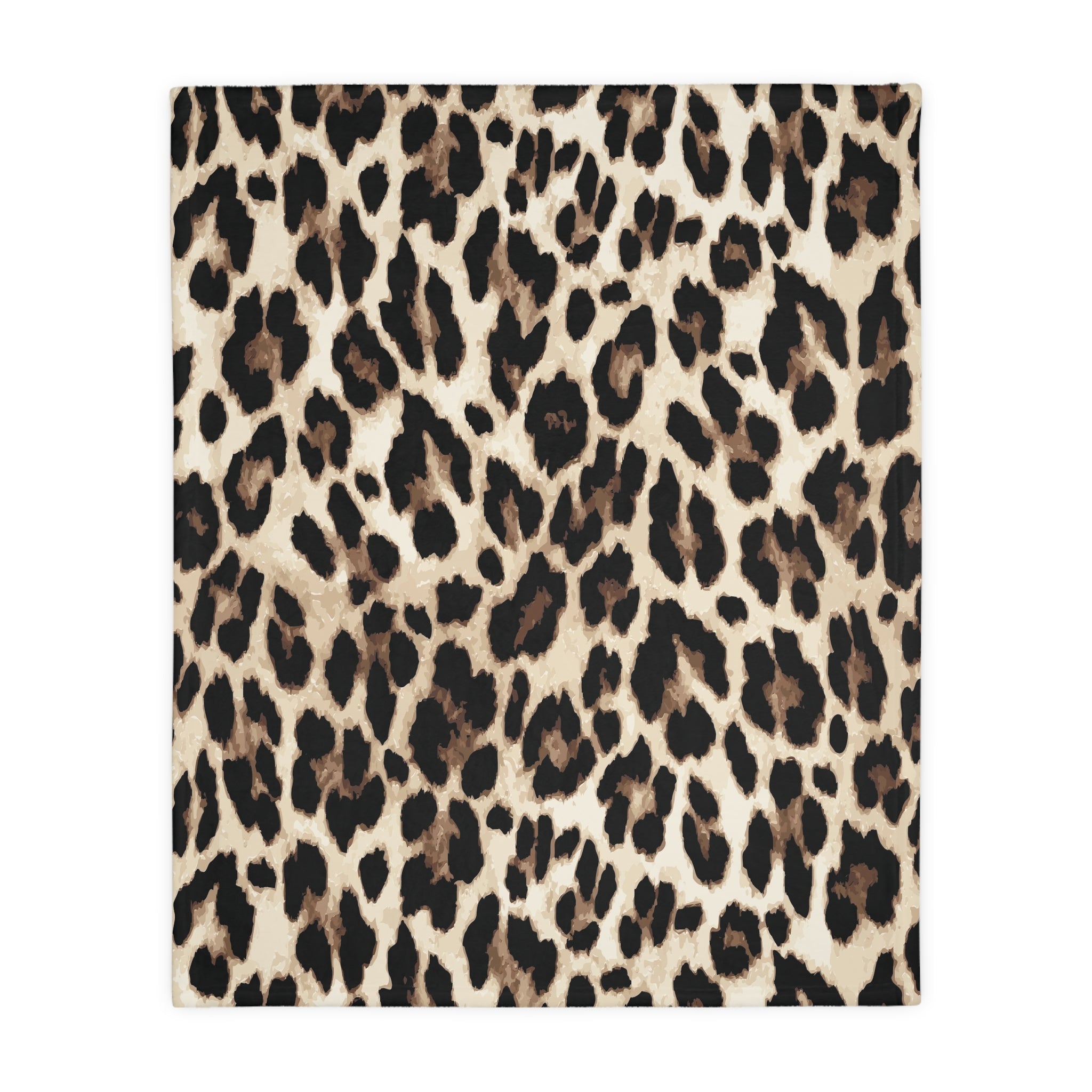 Leopard Print Velveteen Blanket — Plush Two-Sided Microfiber Throw
