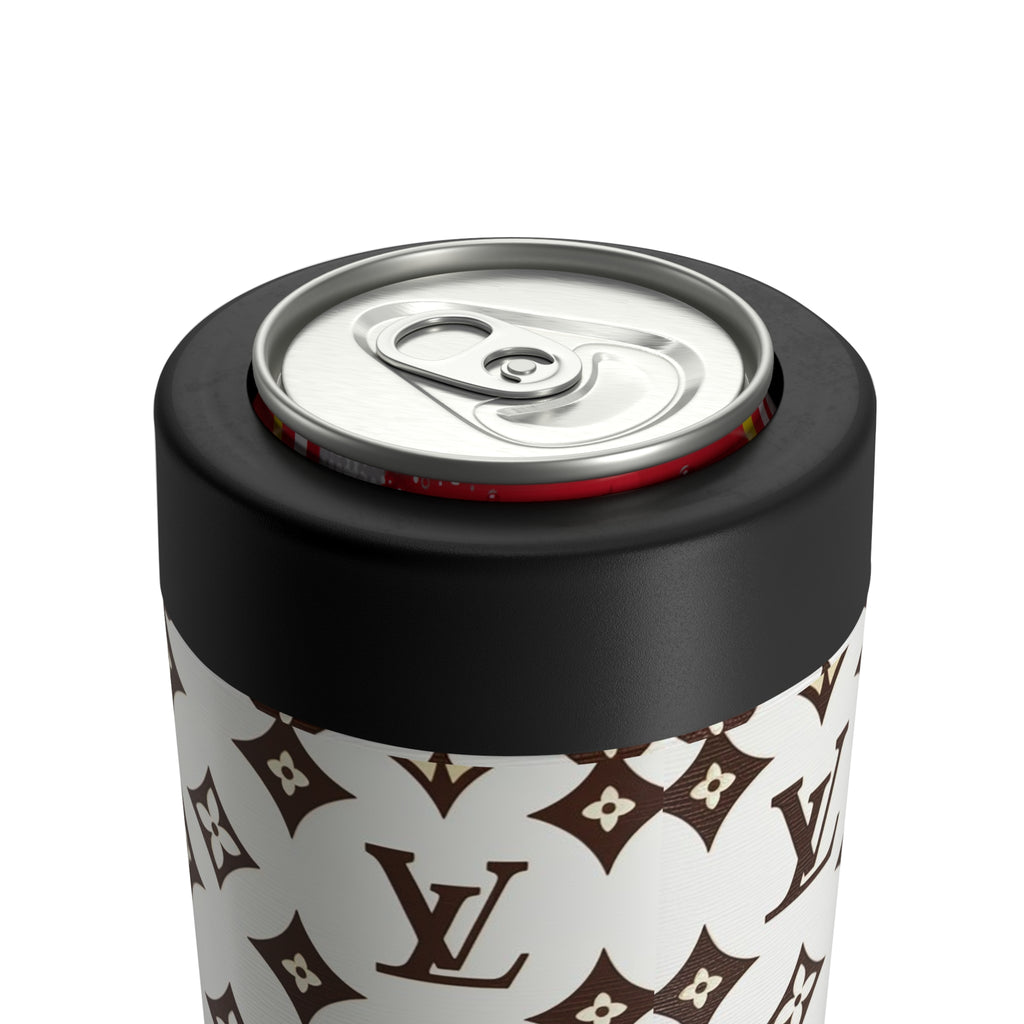 Designer Monogram Can Holder – Luxury Pattern Insulated Koozie