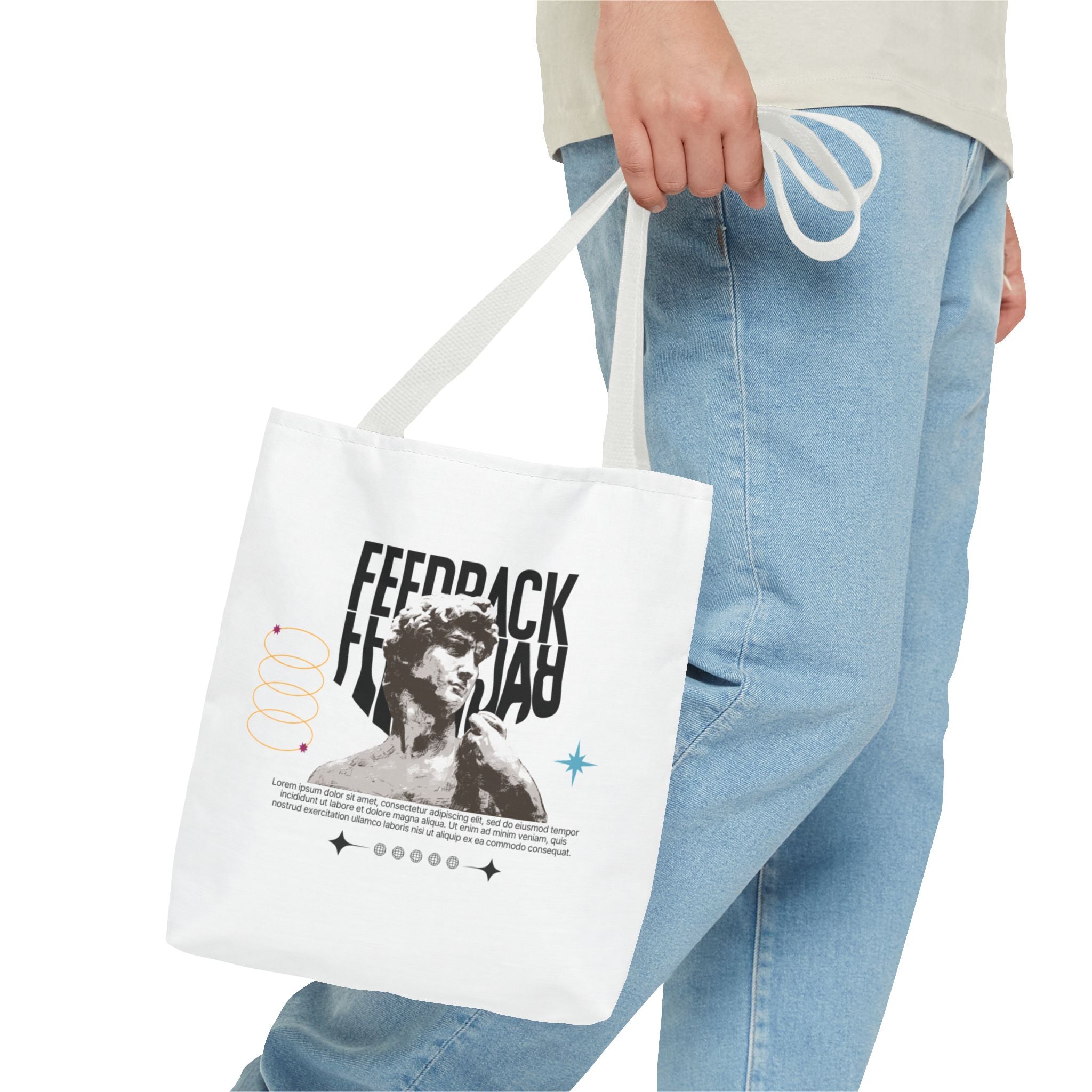 Feedback Art Tote Bag, Stylish Gym Tote