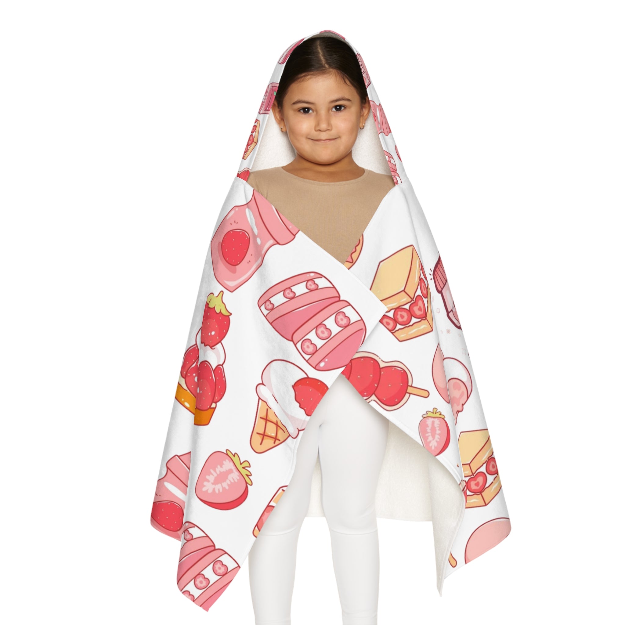 Kawaii Youth Hooded Towel - Cute Bath Towel, Shower Wrap, Beach Cover-Up, Kids Gift, Fun Pool Time