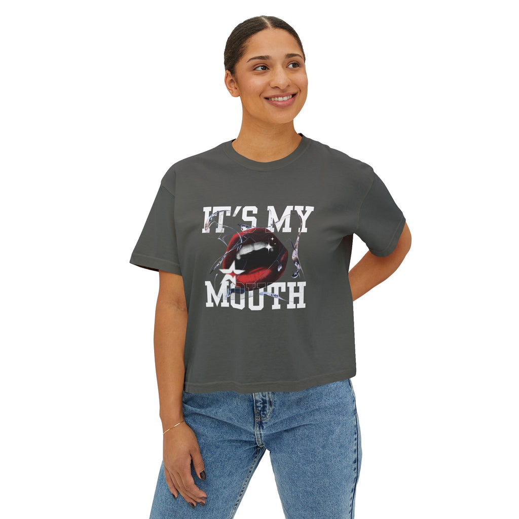 Trendy Women's Boxy Tee, Casual Graphic Tee, Everyday