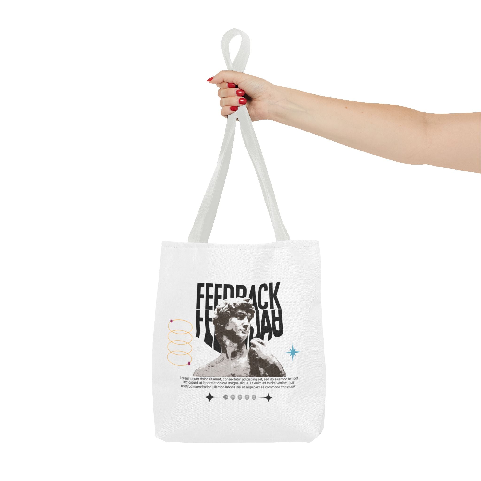 Feedback Art Tote Bag, Stylish Gym Tote