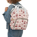 Charming Cherry Pattern Diaper Backpack, Stylish Baby Bag,