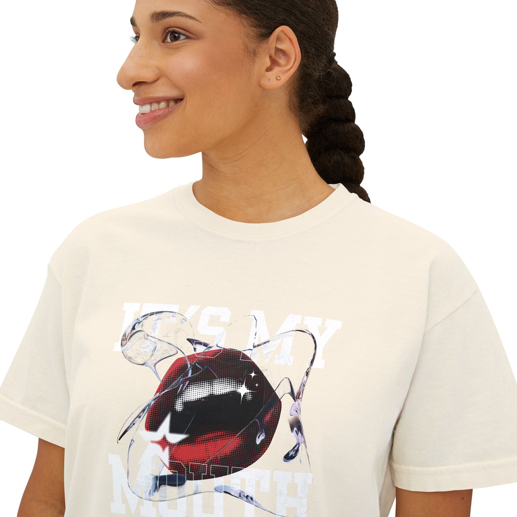 Trendy Women's Boxy Tee, Casual Graphic Tee, Everyday