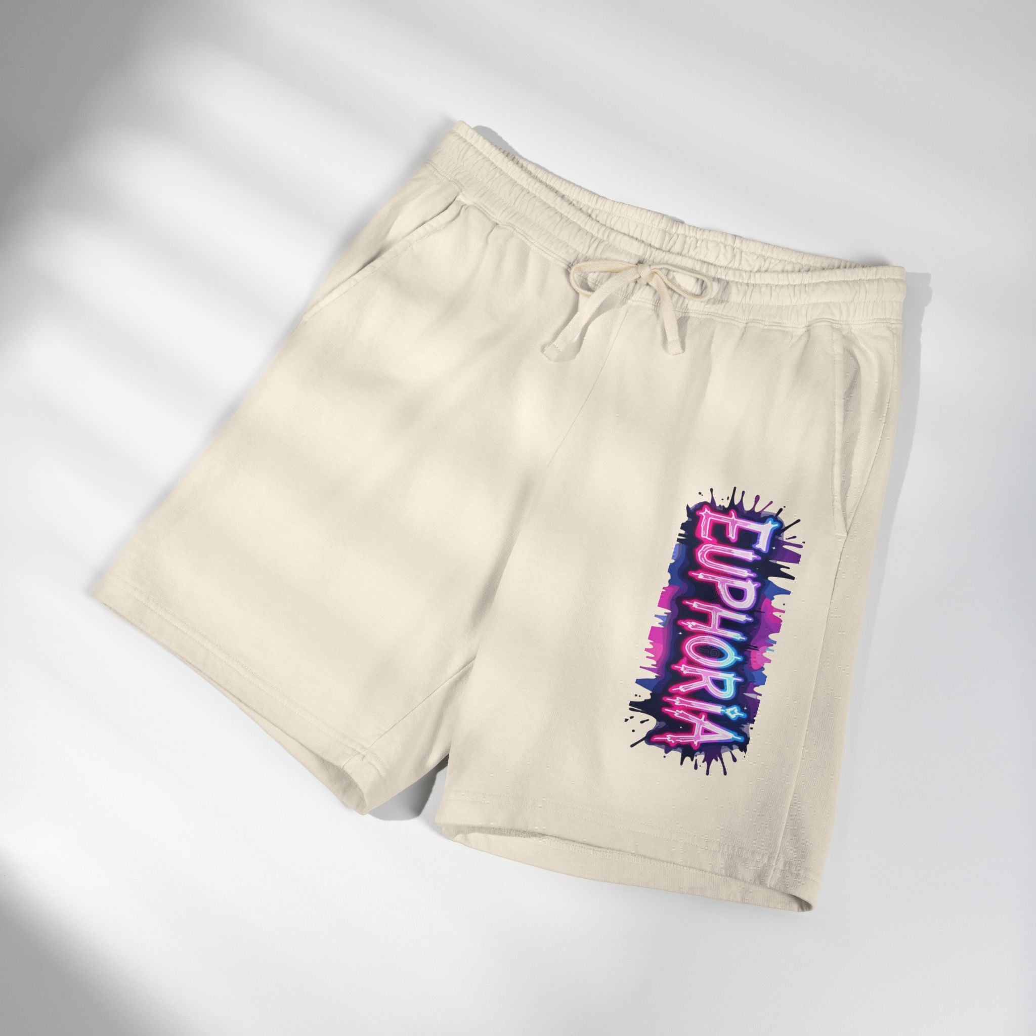 Euphoria Graphic Sweat Shorts — Lightweight Garment-Dyed Fleece