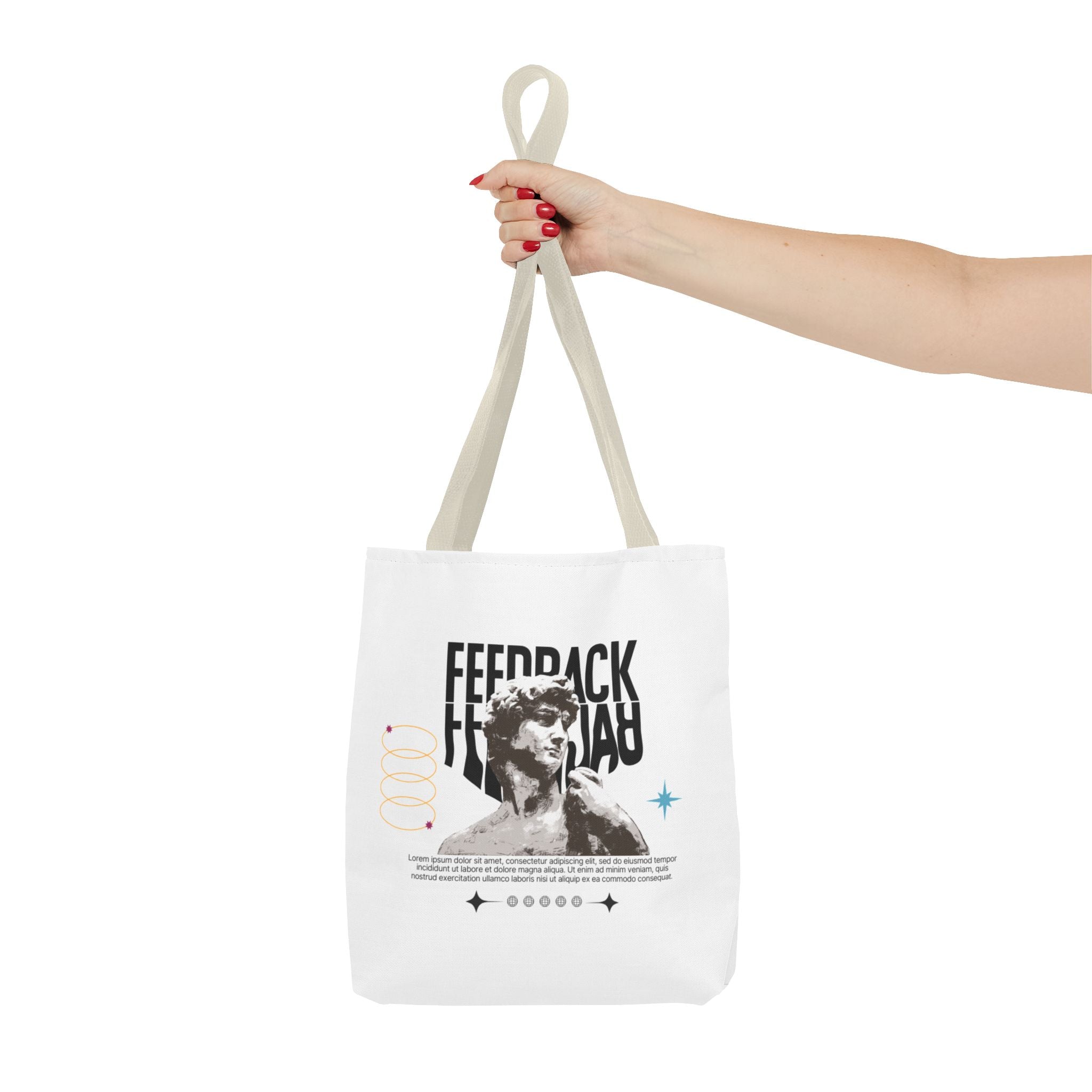 Feedback Art Tote Bag, Stylish Gym Tote