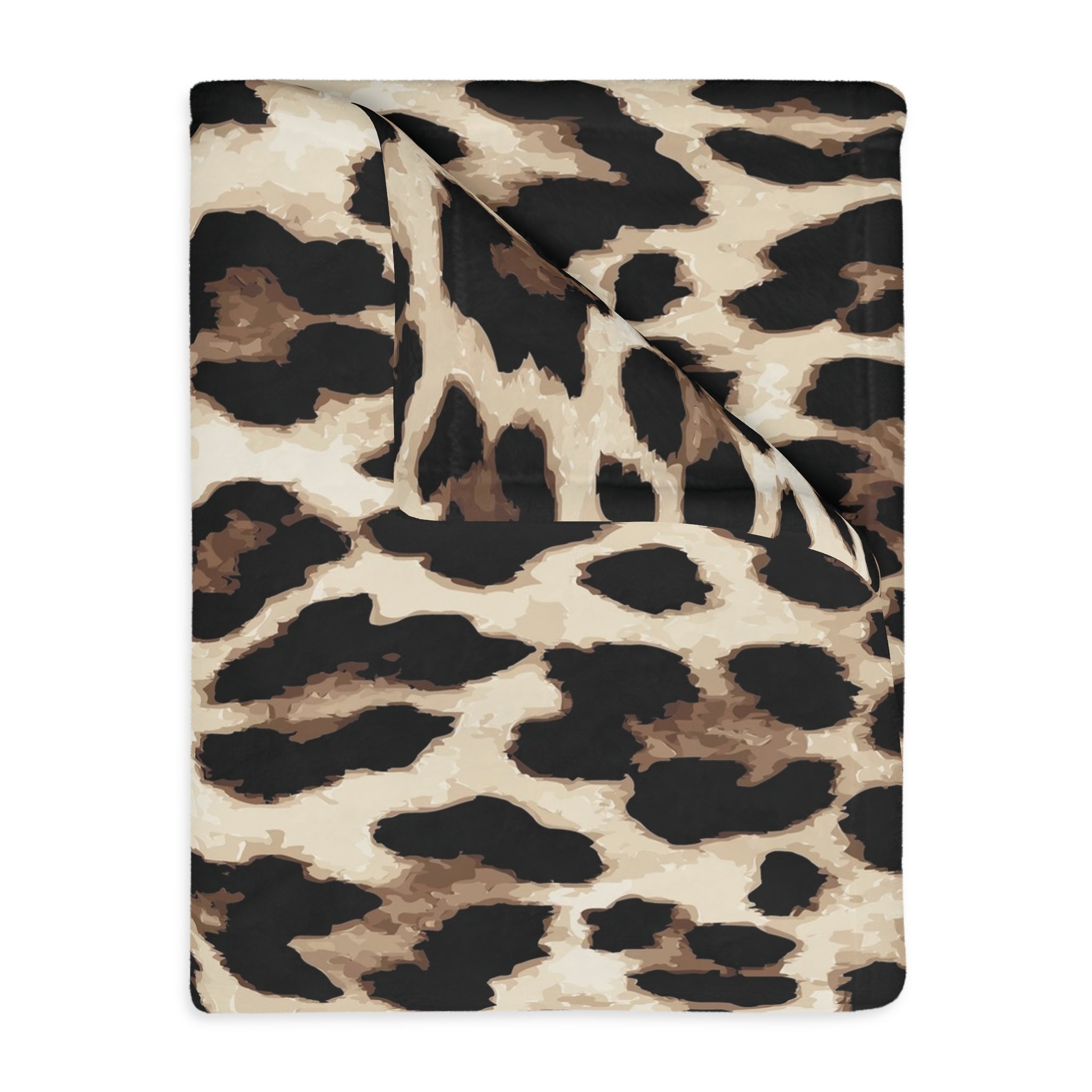 Leopard Print Velveteen Blanket — Plush Two-Sided Microfiber Throw